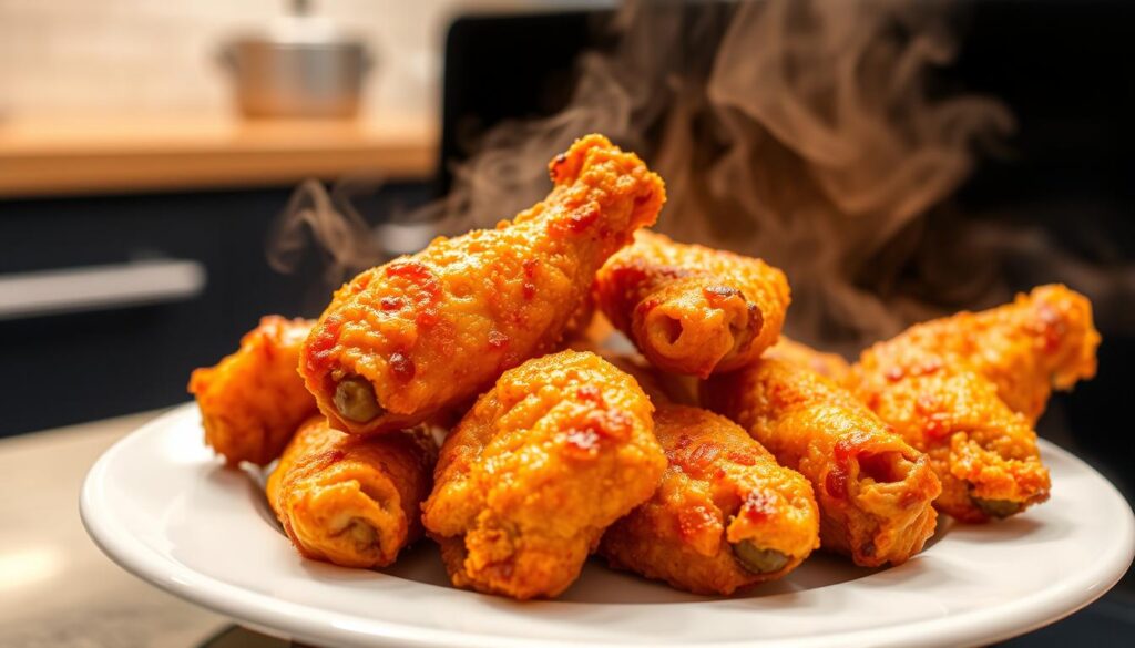 air fry frozen chicken wings temperature