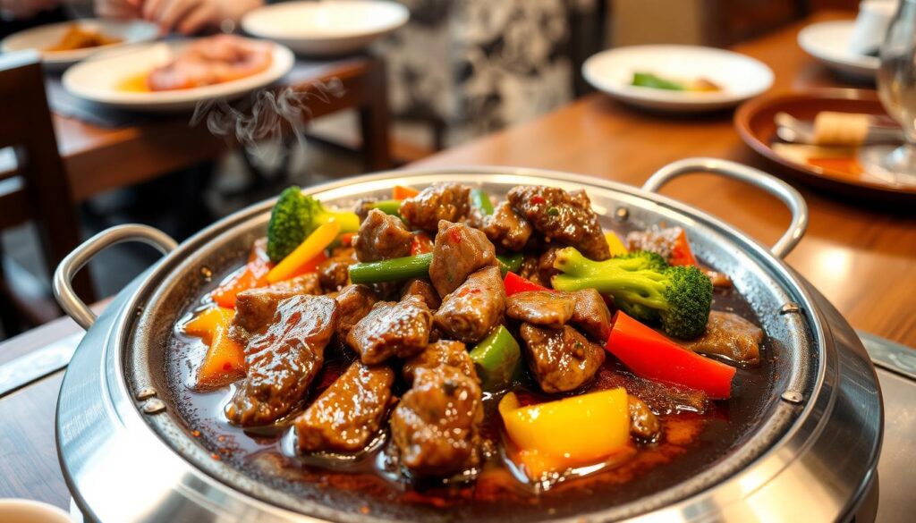 sizzling hot plate of Pepper Lunch